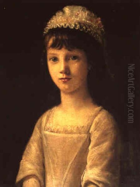 Portrait Of A Young Girl Oil Painting by John Camillus Hone