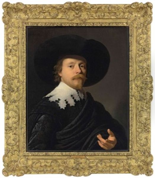 Portrait Of A Gentleman, Bust-length Oil Painting by Gerrit Van Honthorst