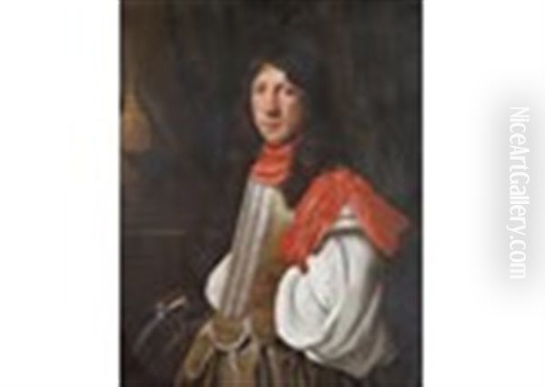 Portrait Of A Gentleman, Traditionally Identified As A Member Of The Van Tuyll Ban Serooskerken Family Oil Painting by Gerrit Van Honthorst