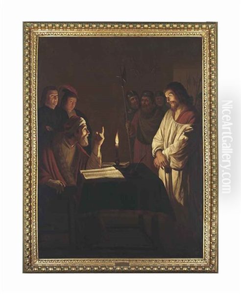 Christ Before The High Priest Oil Painting by Gerrit Van Honthorst