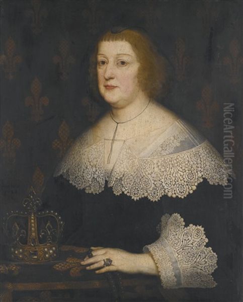 Portrait Of Marie De Medici, Queen Of France Oil Painting by Gerrit Van Honthorst