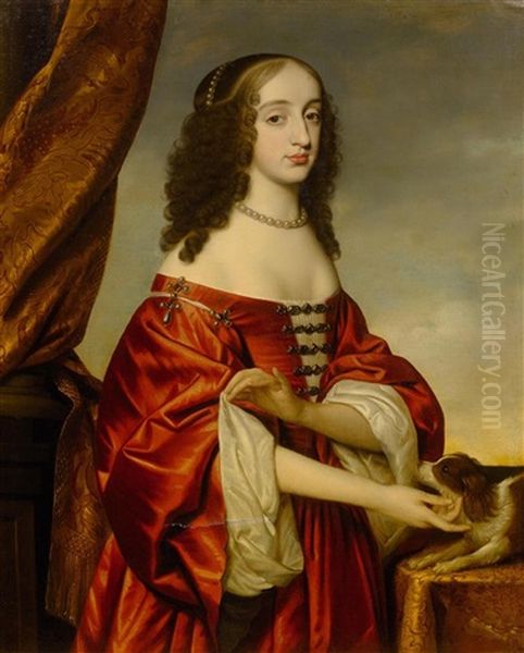 Portrait Of Henrietta Maria Stuart, Princess Of Orange And Countess Of Nassau (1631-1660) Oil Painting by Gerrit Van Honthorst