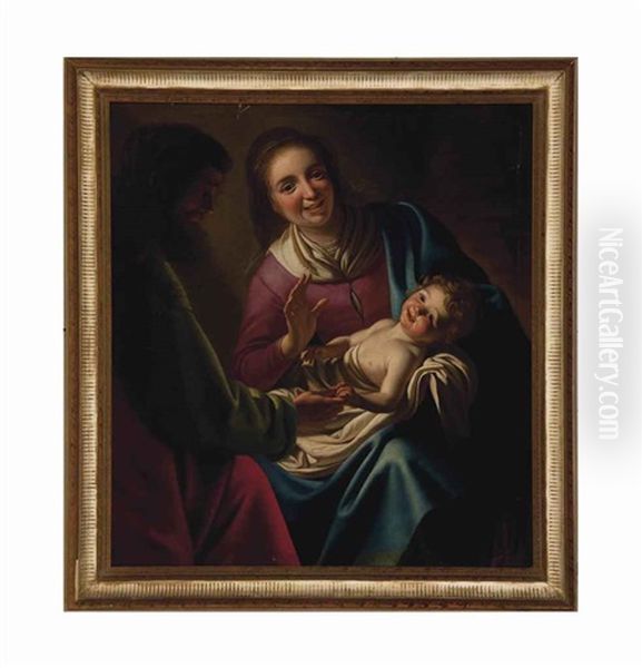 The Holy Family With Saint Joseph Oil Painting by Gerrit Van Honthorst