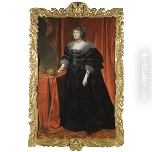 Portrait Of Princess Elizabeth, Queen Of Bohemia Oil Painting by Gerrit Van Honthorst