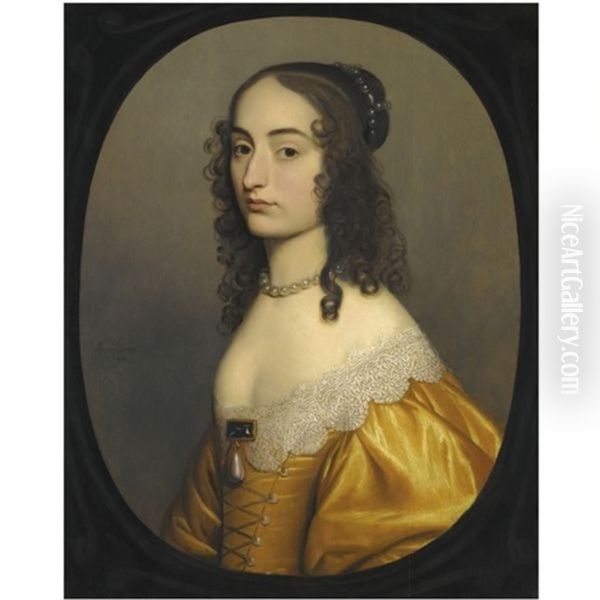 Portrait Of Princess Louise Hollandine Oil Painting by Gerrit Van Honthorst