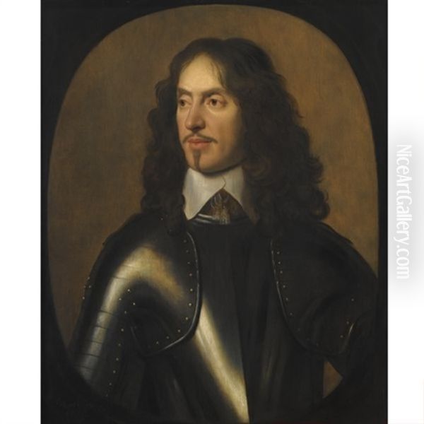 Portrait Of William, 1st Baron And Earl Of Craven, Wearing Armour Oil Painting by Gerrit Van Honthorst