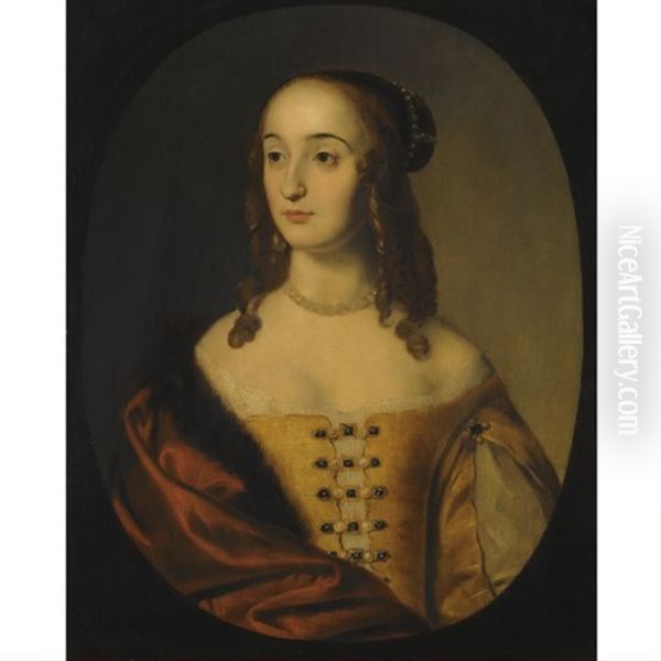 Portrait Of Henriette Marie Princess Palatine Oil Painting by Gerrit Van Honthorst