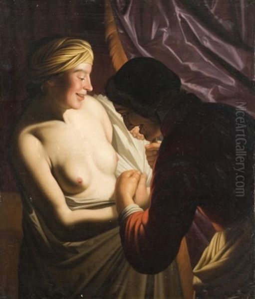 La Chercheuse De Puces Oil Painting by Gerrit Van Honthorst