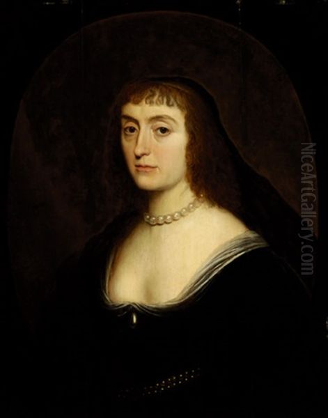 Portrait Of Elisabeth Stuart, Queen Of Bohemia Oil Painting by Gerrit Van Honthorst