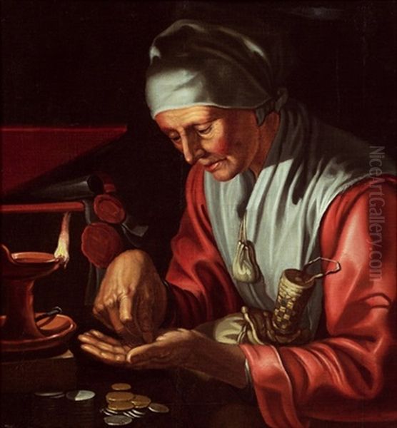 Die Geldzahlerin Oil Painting by Gerrit Van Honthorst