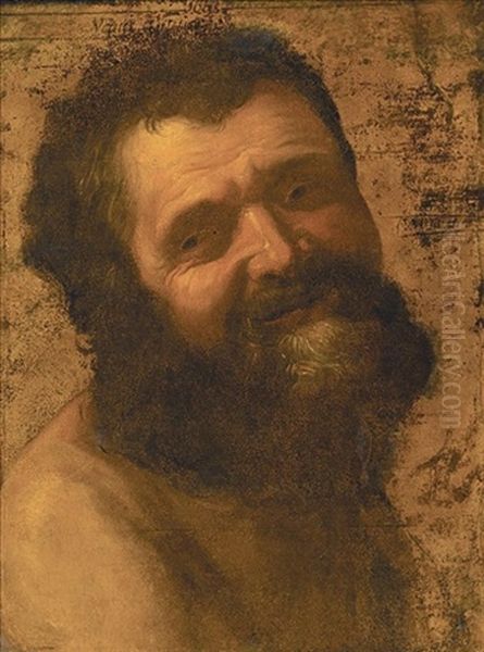 Portrait Of A Bearded Man Laughing Oil Painting by Gerrit Van Honthorst