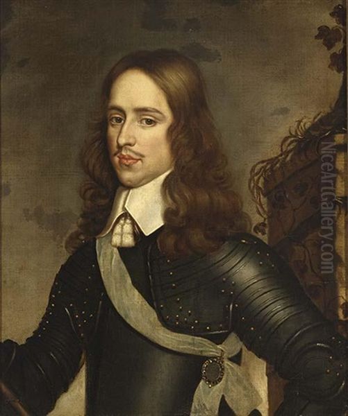 A Portrait Of Prince William Ii Wearing Armour by Gerrit Van Honthorst