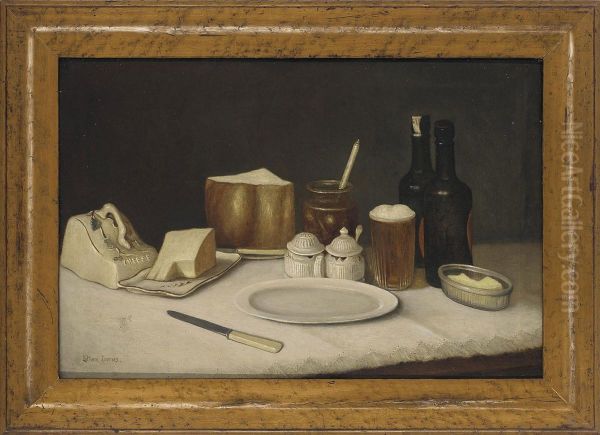 Still Life On A Table Oil Painting by Latham Barnes