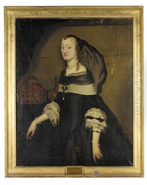 Portrait Of An Empress (maria Anna, First Wife Of The Emperor Ferdinand Iii ?) Oil Painting by Gerrit Van Honthorst