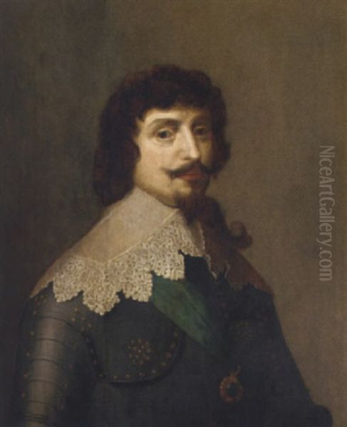 Portrait Of King Frederick V Of Bohemia, The Winter King In Armour Oil Painting by Gerrit Van Honthorst