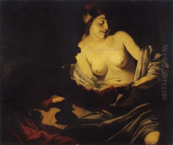 La Caccia Alla Pulce Oil Painting by Gerrit Van Honthorst