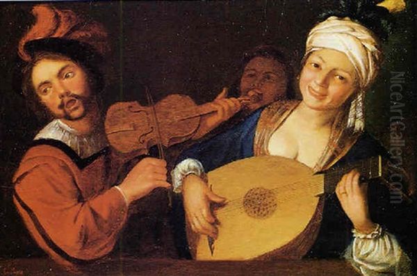 Concertino Oil Painting by Gerrit Van Honthorst