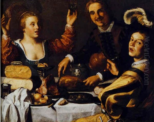 Le Banquet Oil Painting by Gerrit Van Honthorst