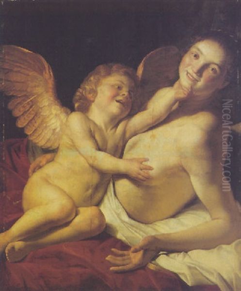 Venus And Cupid Oil Painting by Gerrit Van Honthorst