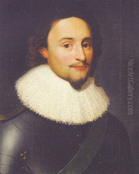 Portrait Of Frederick, Elector Of Bavaria, In Armour With A Lace Collar And A Sash Oil Painting by Gerrit Van Honthorst