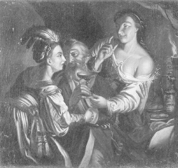 Lot Und Seine Tochter Oil Painting by Gerrit Van Honthorst