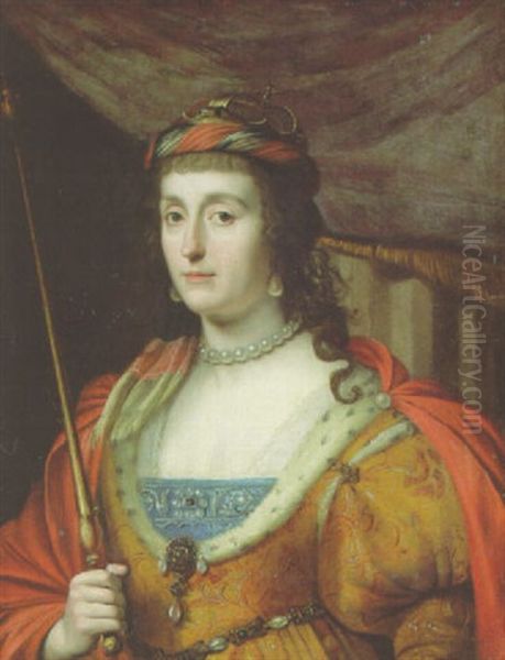 Portrait Of Elizabeth, Queen Of Bohemia Oil Painting by Gerrit Van Honthorst