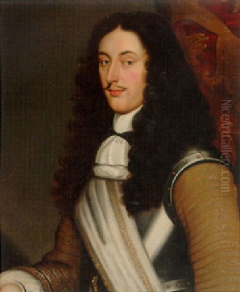 Portrait Of Prince William Of Orange, Half-length, In A Coat And Breast-plate With Sash Oil Painting by Gerrit Van Honthorst