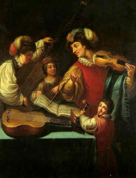 Das Hauskonzert Oil Painting by Gerrit Van Honthorst