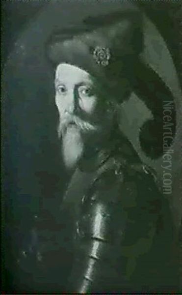 A Portrait Of A Bearded Gentleman, Bust Length, Wearing     Armour Oil Painting by Gerrit Van Honthorst