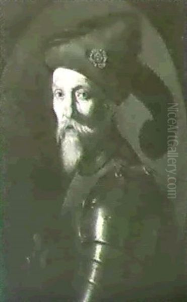 Portrait Of A Bearded Gentleman, Bust Length, Wearing       Armour Oil Painting by Gerrit Van Honthorst