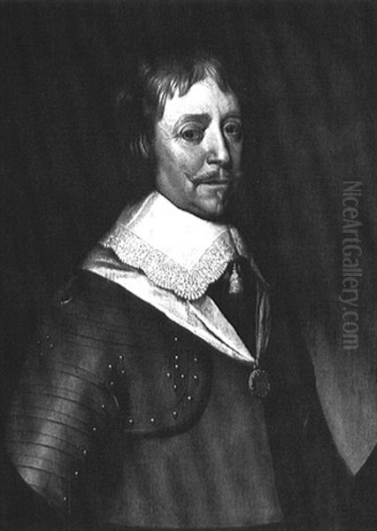 Portrait Of Prince Frederick Henry Of Orange, Half Length,  Wearing Armour Oil Painting by Gerrit Van Honthorst