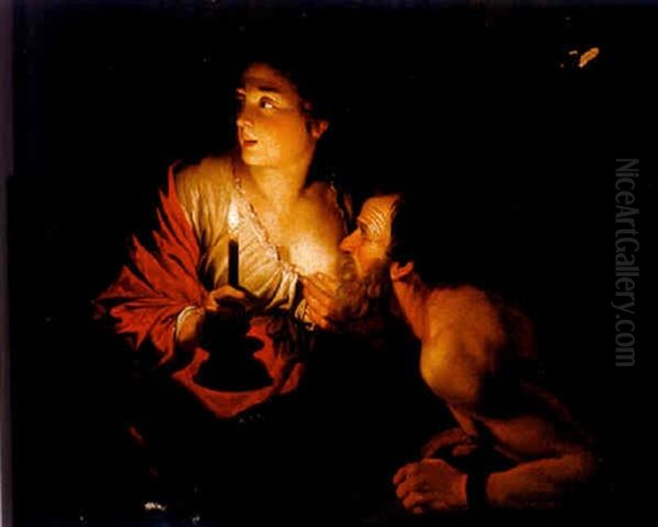 Cimon Und Pera Oil Painting by Willem van Honthorst