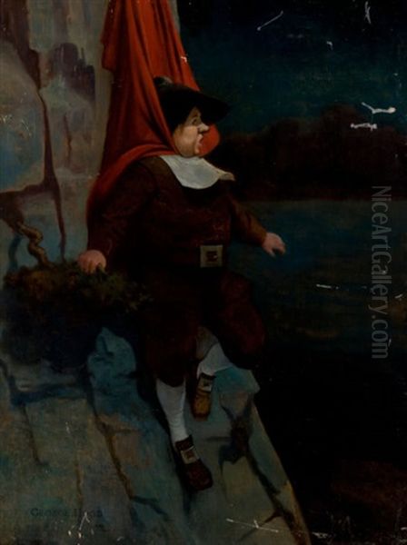 Wolpert Thought His Last Moment Had Arrived, Adventure Of Sam, The Black Fisherman Oil Painting by George Washington Hood