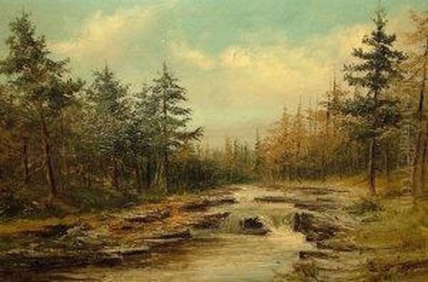 The Quorch Nr Oldmar Lodge, Braemar Oil Painting by Samuel John Barnes