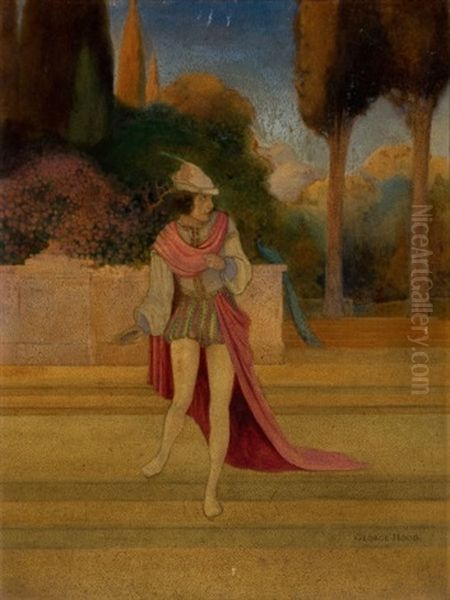 Adventure Of The Mysterious Stranger, Probable Story Illustration Oil Painting by George Washington Hood