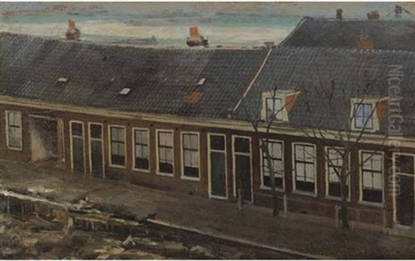 Vondelkade A Amsterdam Au Crepuscule Oil Painting by Cornelius Gerardus 't Hooft