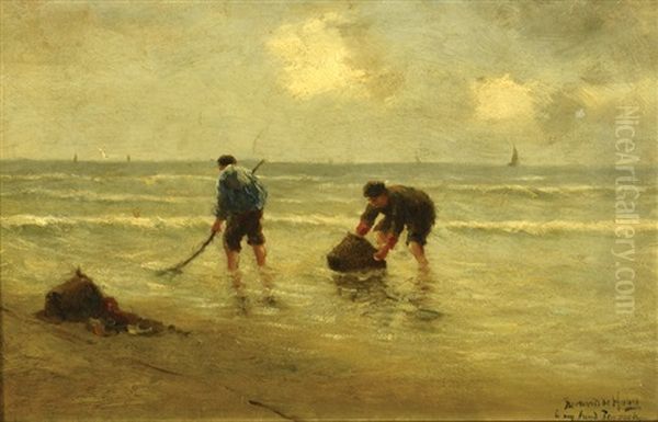 Fishermen Oil Painting by Bernard de Hoog