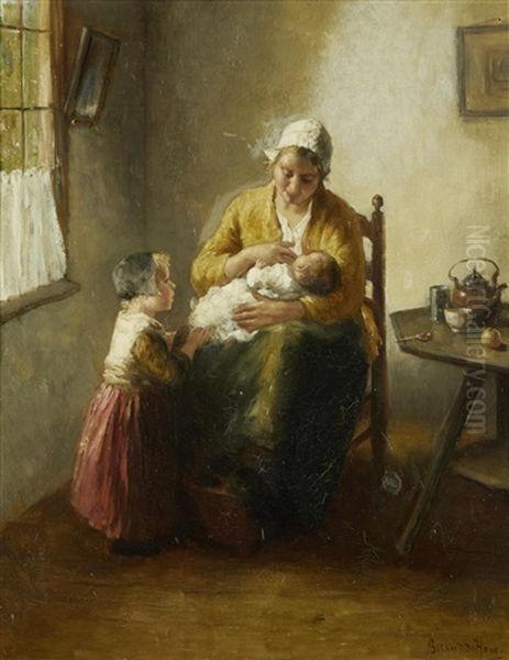 Motherly Love Oil Painting by Bernard de Hoog