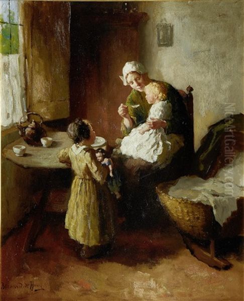 Breakfast Time Oil Painting by Bernard de Hoog