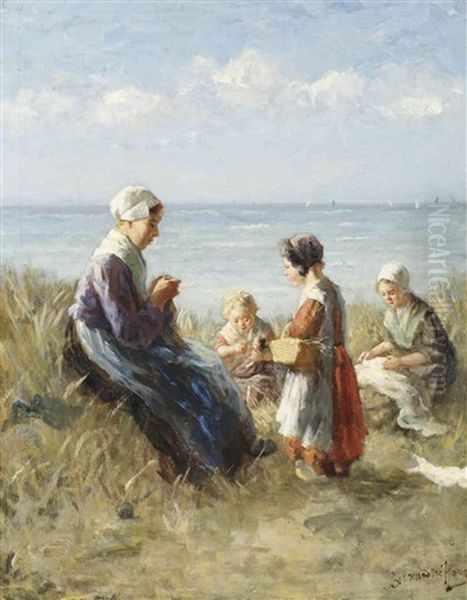 Daily Chores In The Dunes Oil Painting by Bernard de Hoog