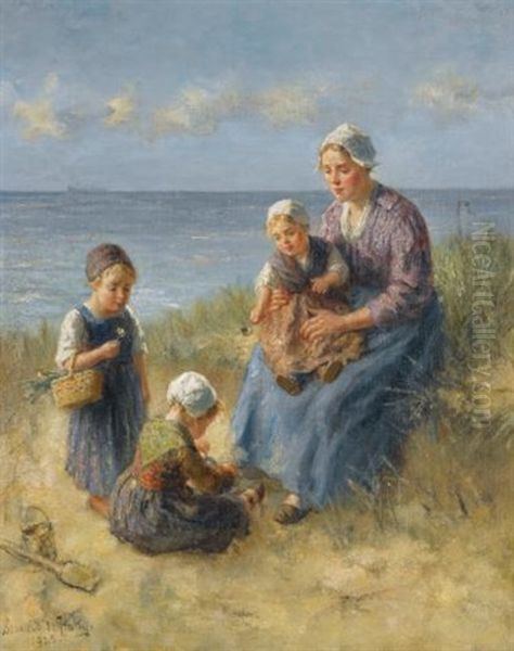 At The Seaside Oil Painting by Bernard de Hoog