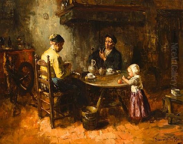 Preparing Dinner Oil Painting by Bernard de Hoog