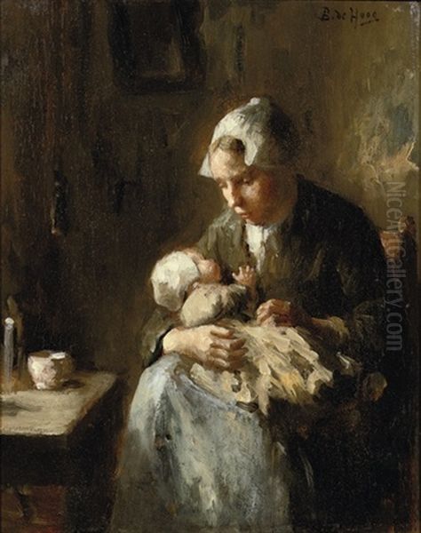 Mother And Child Oil Painting by Bernard de Hoog