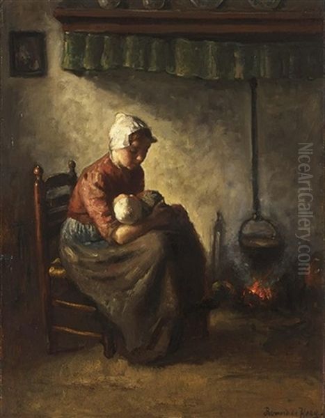 A Happy Mother Oil Painting by Bernard de Hoog