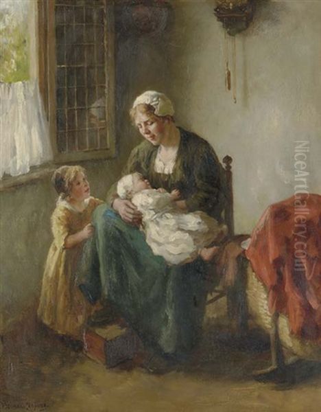 The Happy Mother Oil Painting by Bernard de Hoog