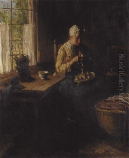 Preparing The Meal Oil Painting by Bernard de Hoog