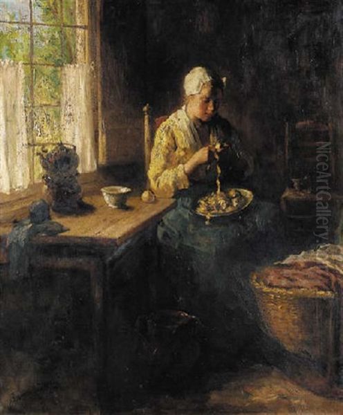 Preparing The Meal Oil Painting by Bernard de Hoog