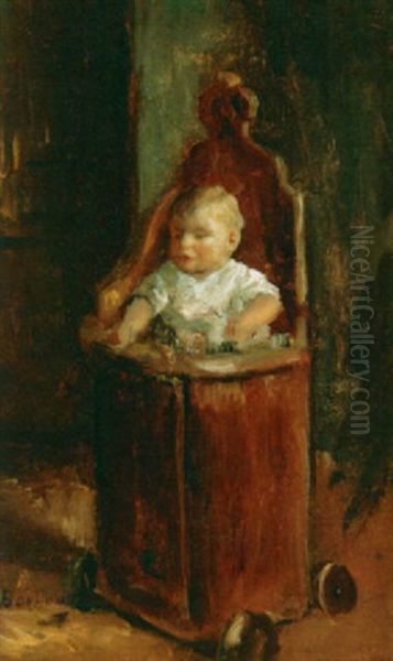 A Child In A Chair Oil Painting by Bernard de Hoog