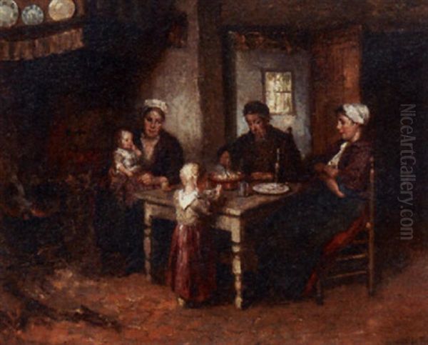 The Evening Meal Oil Painting by Bernard de Hoog