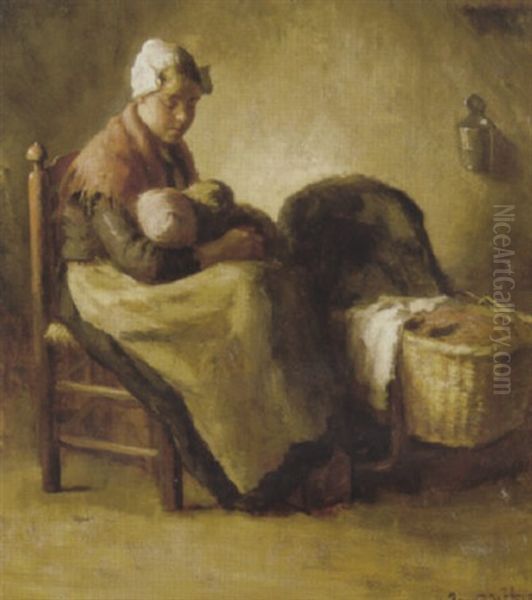 Motherhood Oil Painting by Bernard de Hoog